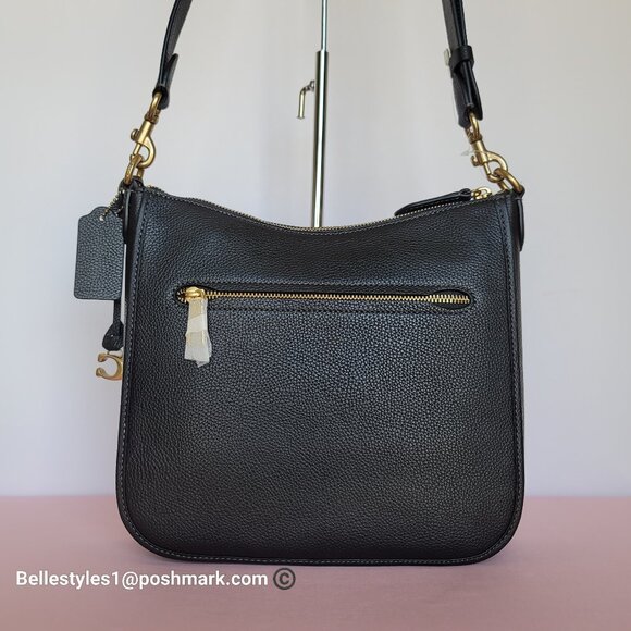 COACH Chaise Pebbled Leather Crossbody Bag- Black color 🎈$238. - Picture 7 of 16